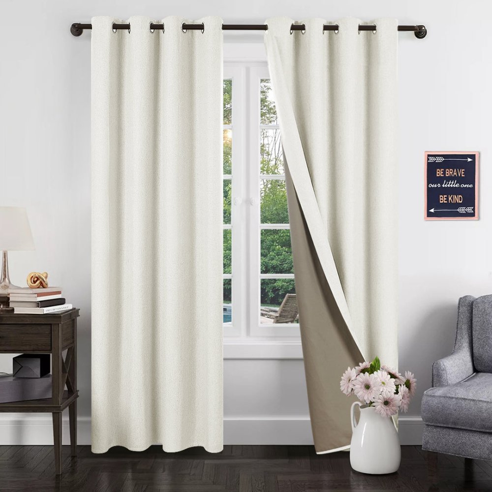 Climate Curtains 100% Total Blackout Linen Look Thermal Drapes | 3