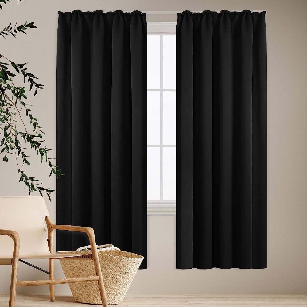 Black window curtains online